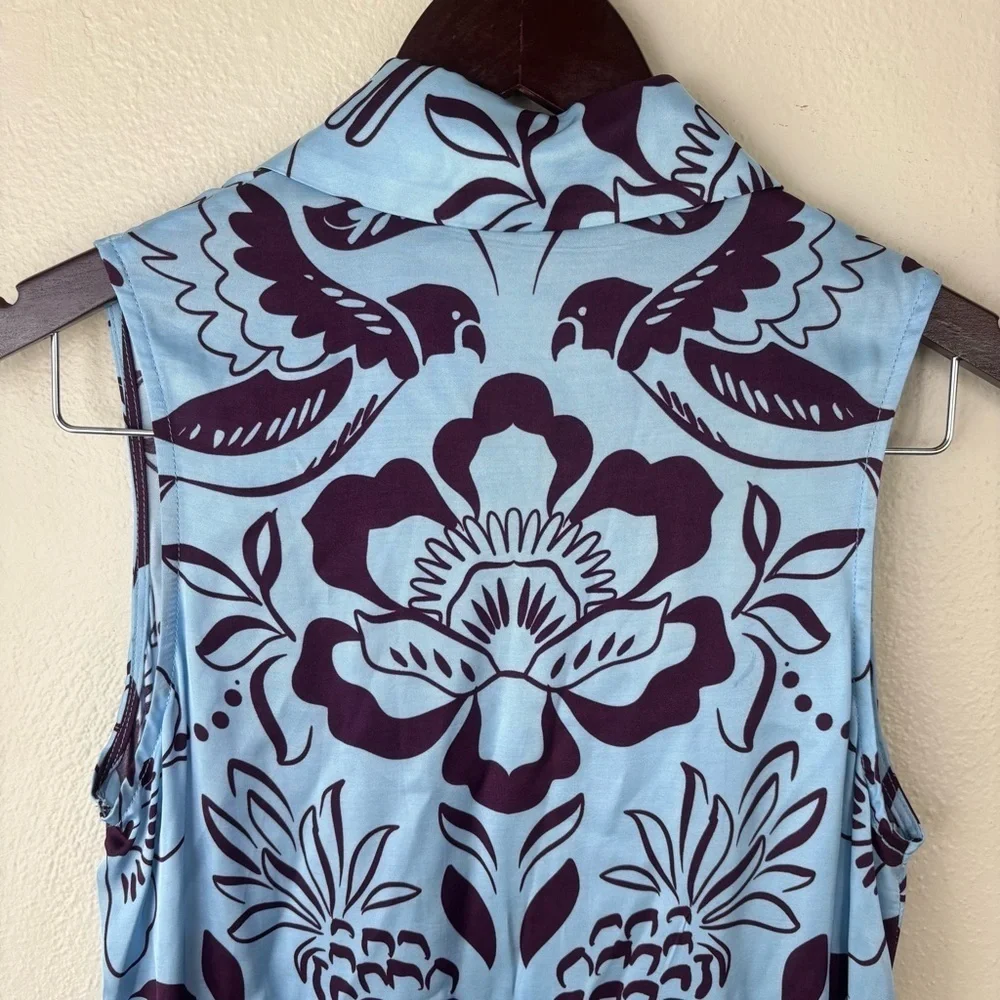 Corey Lynn Calter Tropical Sleeveless Shirt Dress Maxi Anthropologie Size XXS - Picture 8 of 8